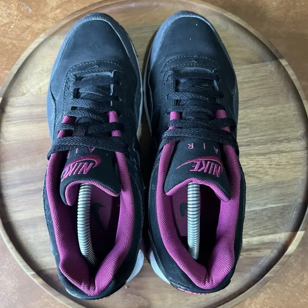 Nike Air Max Women's 8 Purple Black Lace Up Shoes Sneakers Bubble